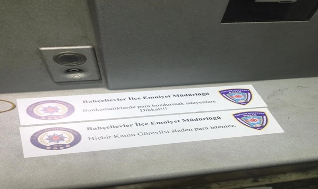 ATM'ye para çekmeye giden vatandaşlar polisin uyarı notuyla karşılaştı