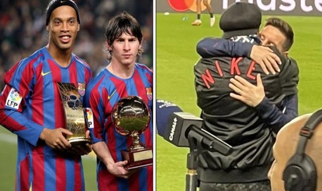 Ronaldinho PSG'nin onur konuğu olarak Leipzig maçına geldi