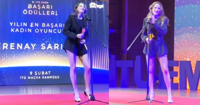 Serenay Sarıkaya bu kezde uzun bacakları ile gündem oldu!