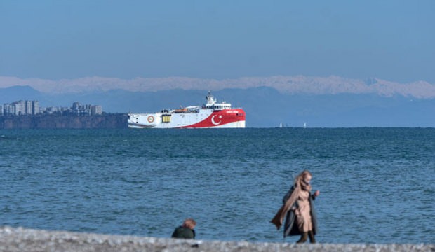 Oruç Reis, Antalya açıklarına demirledi