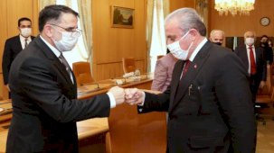 TBMM Lideri Şentop, Kuzey Makedonya Anayasa Mahkemesi Lideri Murat'ı kabul etti!