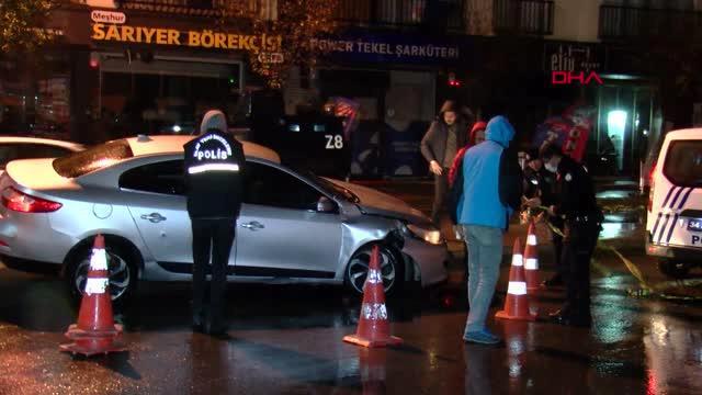İSTANBUL-KAĞITHANE'DE İŞ YERİNİ TARAYIP KAÇAN SALDIRGANLAR KAZA YAPINCA YAKALANDI