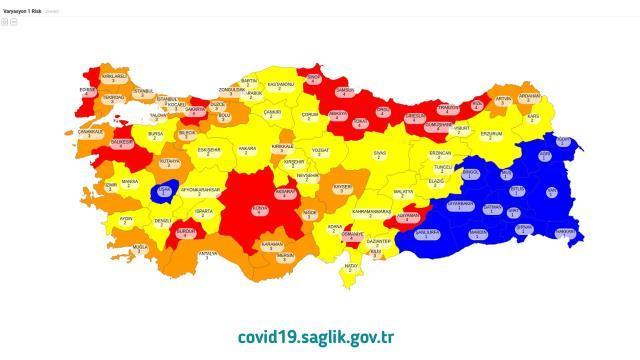 Orta riskli iller hangileridir? Orta Risk (Sarı) grubunda bulunan şehirler hangileri? Orta riskli şehirler listesi...