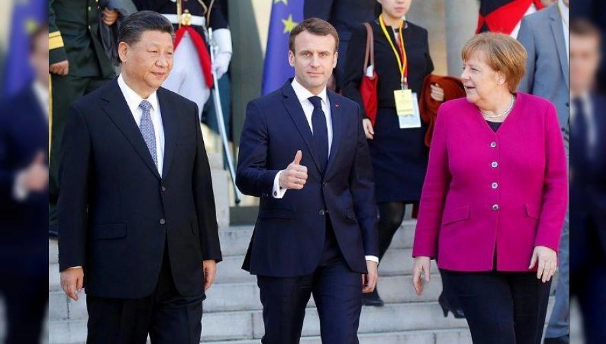 Macron, Merkel ve Çin Devlet Başkanı Şi Cinping görüştü