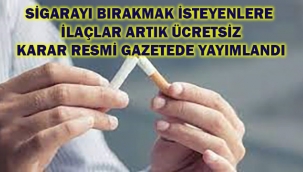 Sigarayı Bırakmak İsteyenler İle İlgili Cumhurbaşkanı Kararnamesi Yayımlandı. İlaçlar Ücretsiz Verilecek