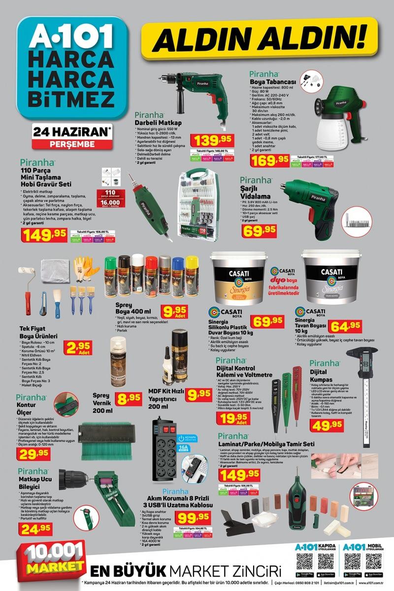 24 Haziran A101 aktüel kataloğu!