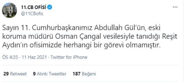 "Abdullah Gül'ün danışmanıyım" diyen Reşit Aydın istifa metni yayınladı, iddiaları yenilir yutulur cinsten değil