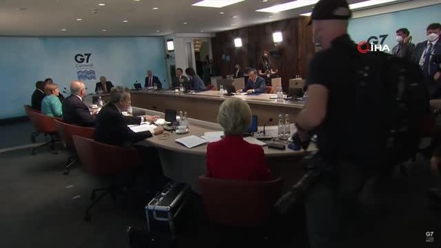 G7 Zirvesi'nin 2'nci günü sona erdiG7 liderlerinden gelişmekte olan ülkeler için Çin'e rakip olacak altyapı finansmanına onay