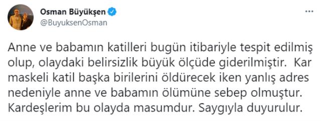 Sır cinayet çözüldü, kardeşlerin masum olduğu ortaya çıktı! Osman Büyükşen'den dikkat çeken paylaşım