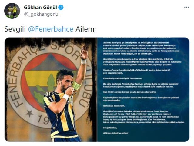 Son Dakika: Fenerbahçe'de Gökhan Gönül ile yollar resmen ayrıldı