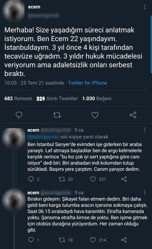 Sosyal medyayı ayağa kaldıran tecavüz iddiası! 22 yaşındaki genç kızın anlattıkları kan dondurdu