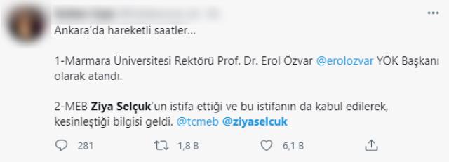 Milli Eğitim Bakanı Ziya Selçuk istifa mı etti?