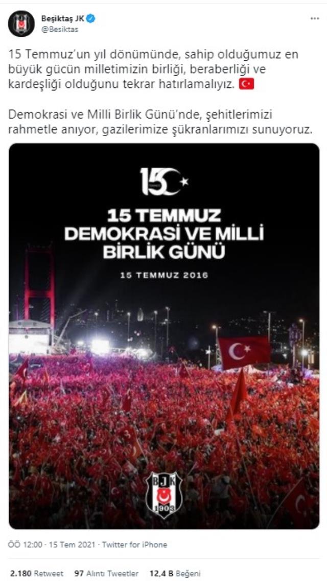 Spor dünyası 15 Temmuz'da tek yürek oldu