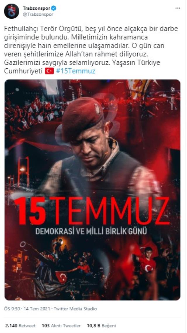 Spor dünyası 15 Temmuz'da tek yürek oldu