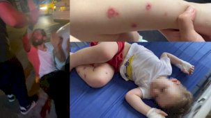 Bebeğine işkence yapan Suriyeli babaya meydan dayağı