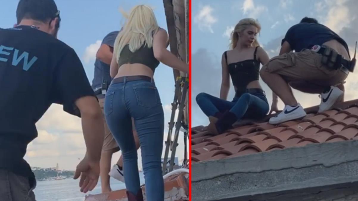 Aleyna Tilki, yeni şarkısının klibi için Kız Kulesi'nin çatısına çıktı