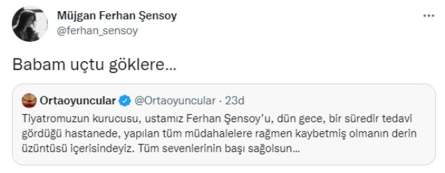 Tiyatro ve sineme sanatçısı Ferhan Şensoy 70 yaşında yaşamını yitirdi