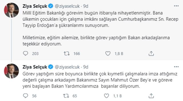 Milli Eğitim Bakanı olarak görev yapan Ziya Selçuk istifa etti