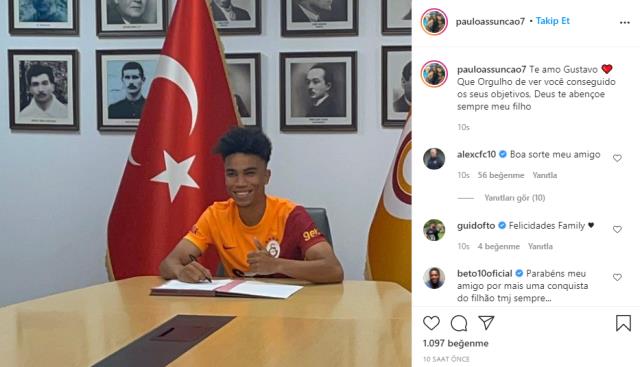Alex de Souza Galatasaray'a imza atan Gustavo Assunçao'yu tebrik etti