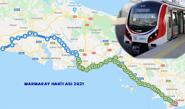 Gebze- Halkalı Arasında Hizmet Veren Marmaray'ın En Güncel Durakları