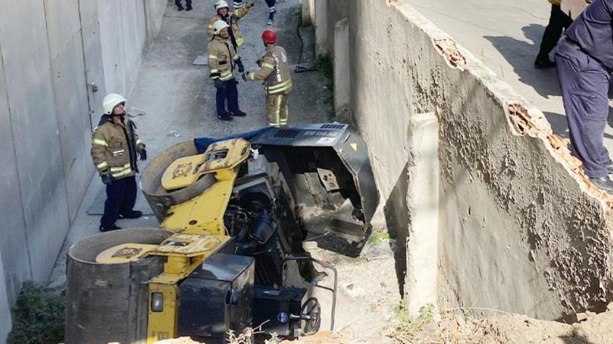 Silindir aracının altında kalan işçi can verdi