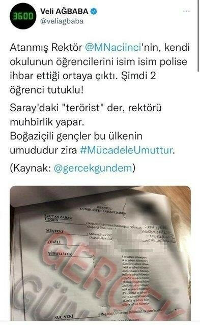 CHP'li Veli Ağbaba Boğaziçi Üniversitesi Rektörü Naci İnci'yi hedef gösterdi