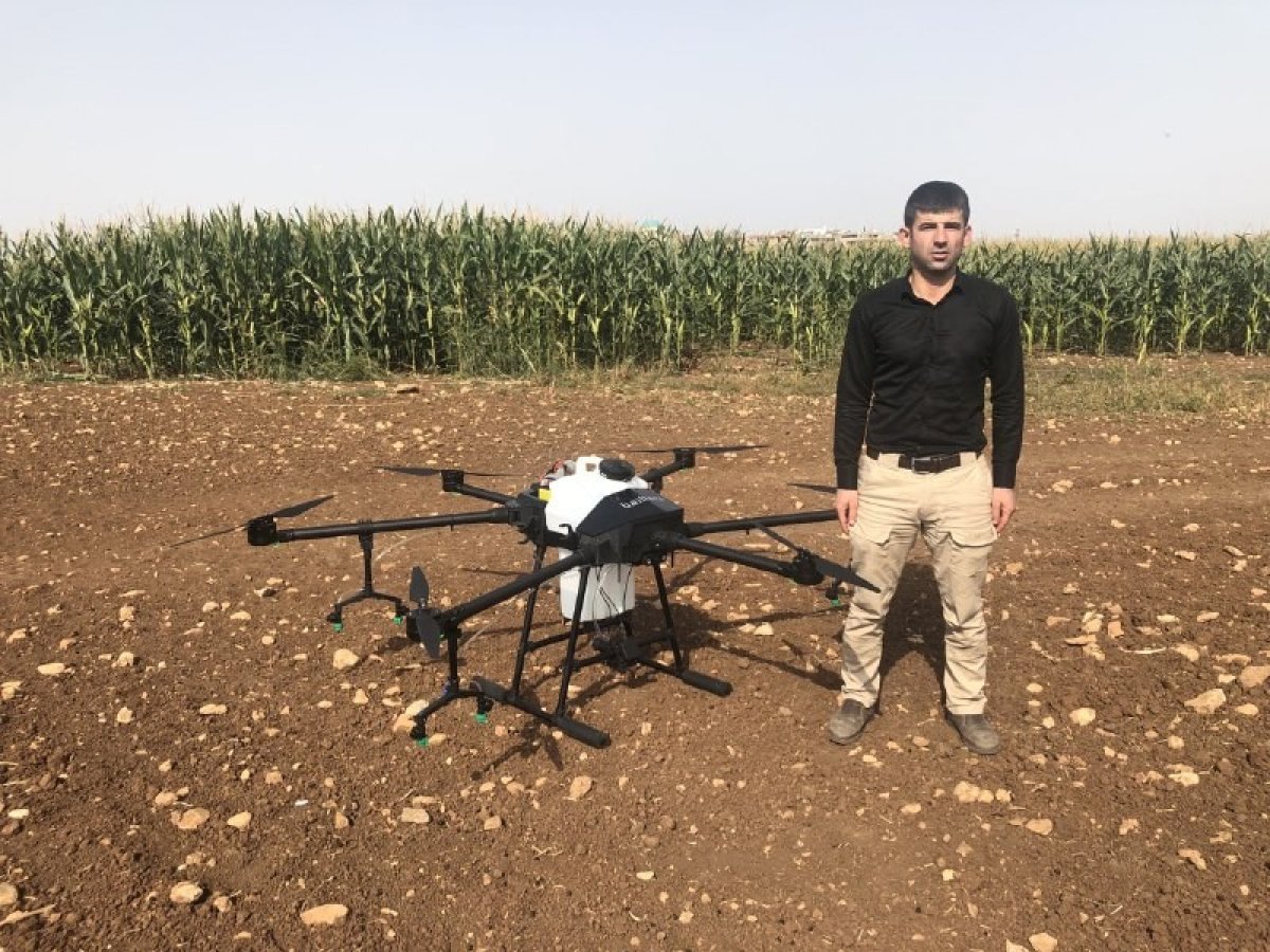 Mardin’de tarlalar drone ile ilaçlanmaya başladı