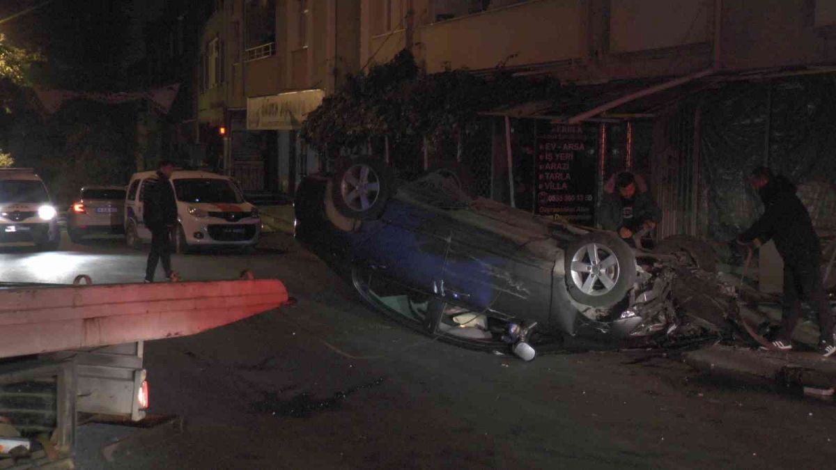 Sancaktepe’de tartıştığı kişilerin üzerine sürdüğü araç takla attı