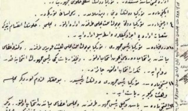 Cumhuriyet'in 98 yıl önceki kuruluş belgeleri
