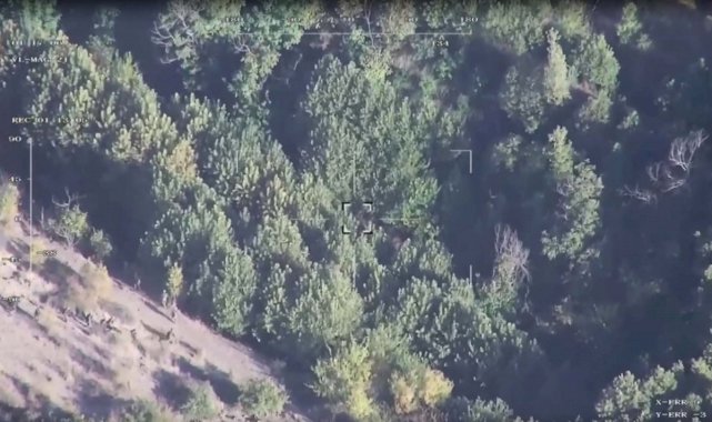 Mardin'de 2 teröristin etkisiz hale getirilme anı UÇBEY İHA kamerasında