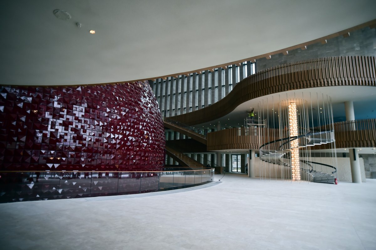 Taksim'deki AKM'nin, açılışa yakın son hali görüntülendi