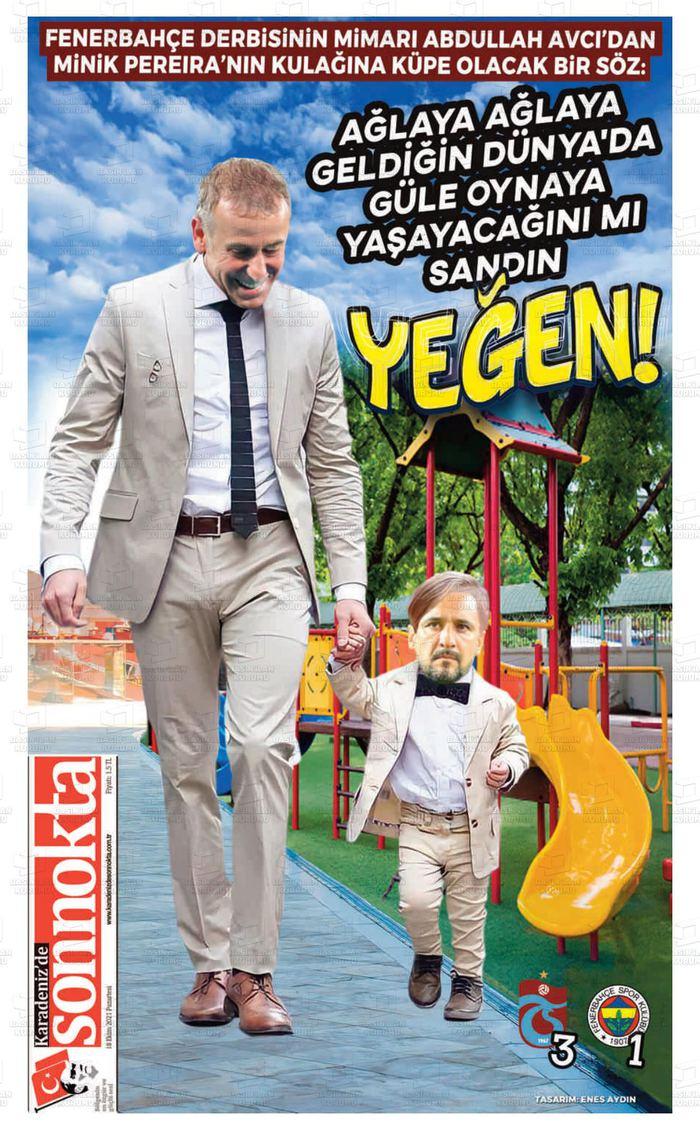 Trabzonspor - Fenerbahçe maçı sonrasında Trabzon yerel basınından flaş manşetler