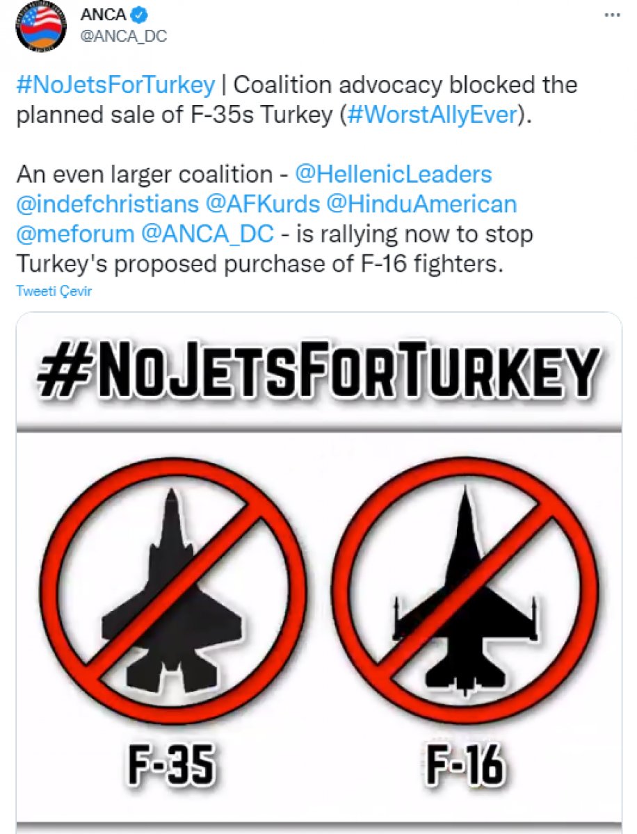 Türkiye'nin ABD'den istediği F-16'lara karşı Ermenistan harekete geçti