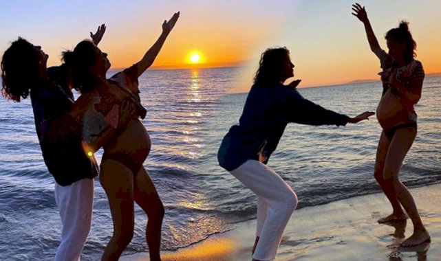 Özge Özpirinçci ve Berrak Tüzünataç'tan gün batımı pozları!