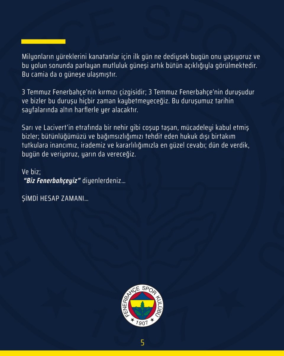 Fenerbahçe: Şimdi hesap zamanı