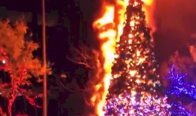 New York'ta Noel ağacı yakıldı