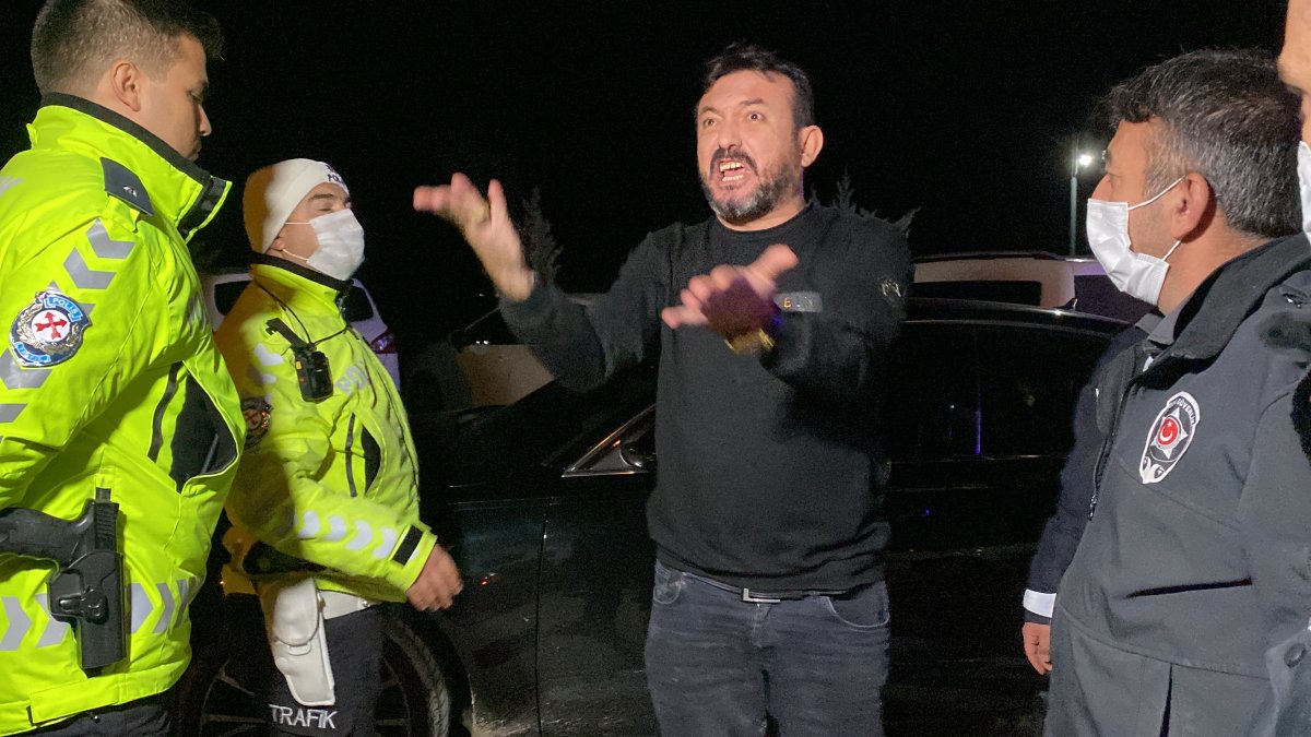 Aksaray’da alkollü sürücü polise güçlük çıkardı