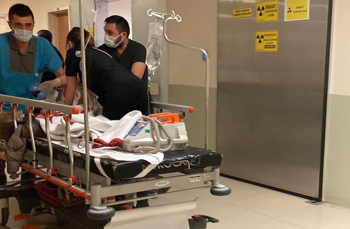 Bursa'da dede ve torununa otomobil çarpma anı