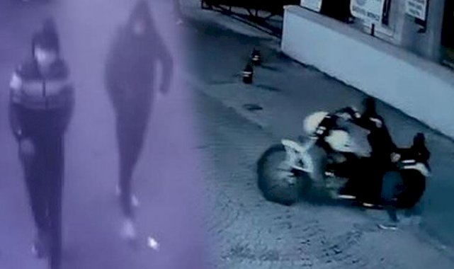 Önce keşif yaptılar sonra seçtikleri motosikleti iterek götürdüler