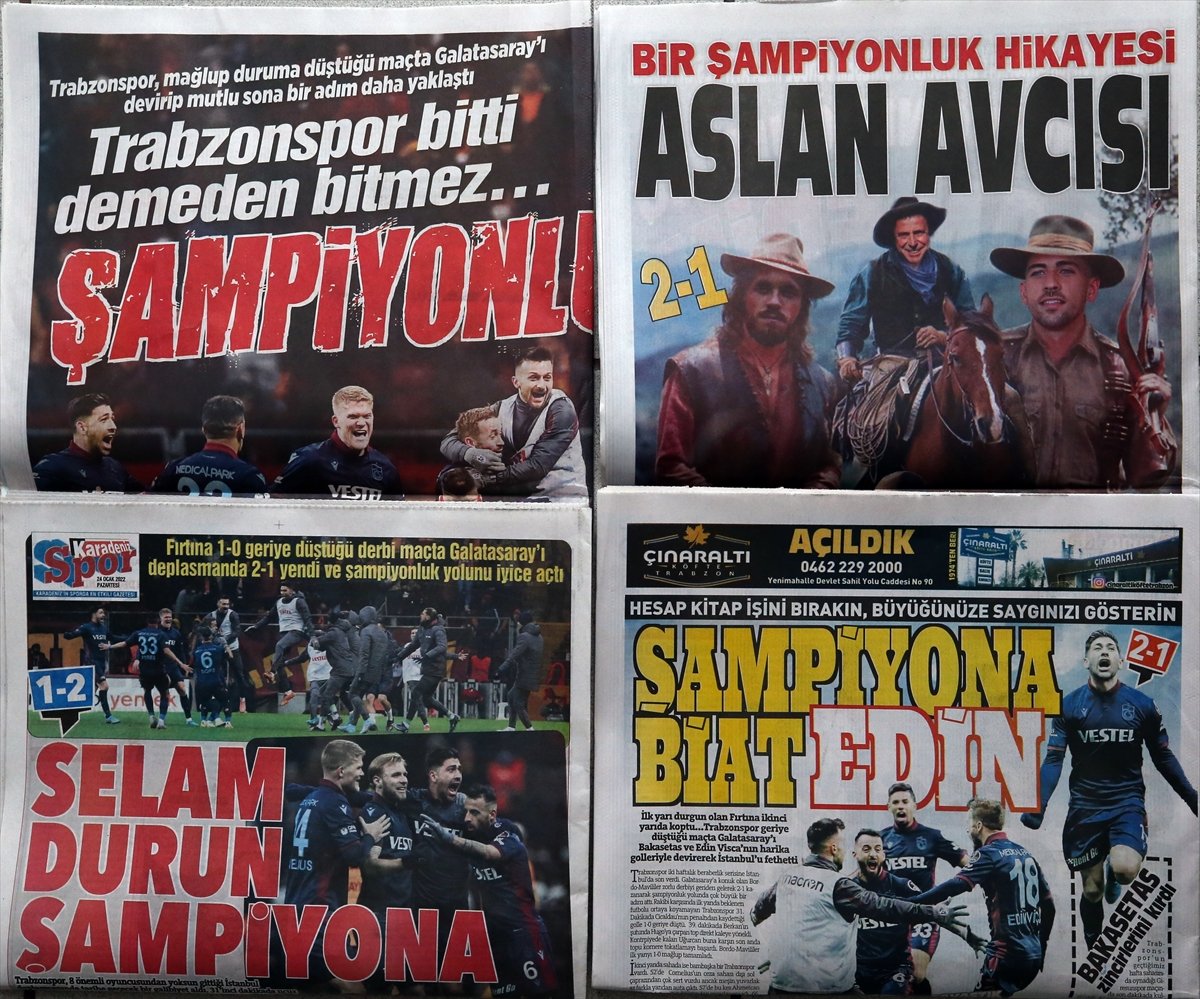 Trabzon basınında şampiyonluk sesleri