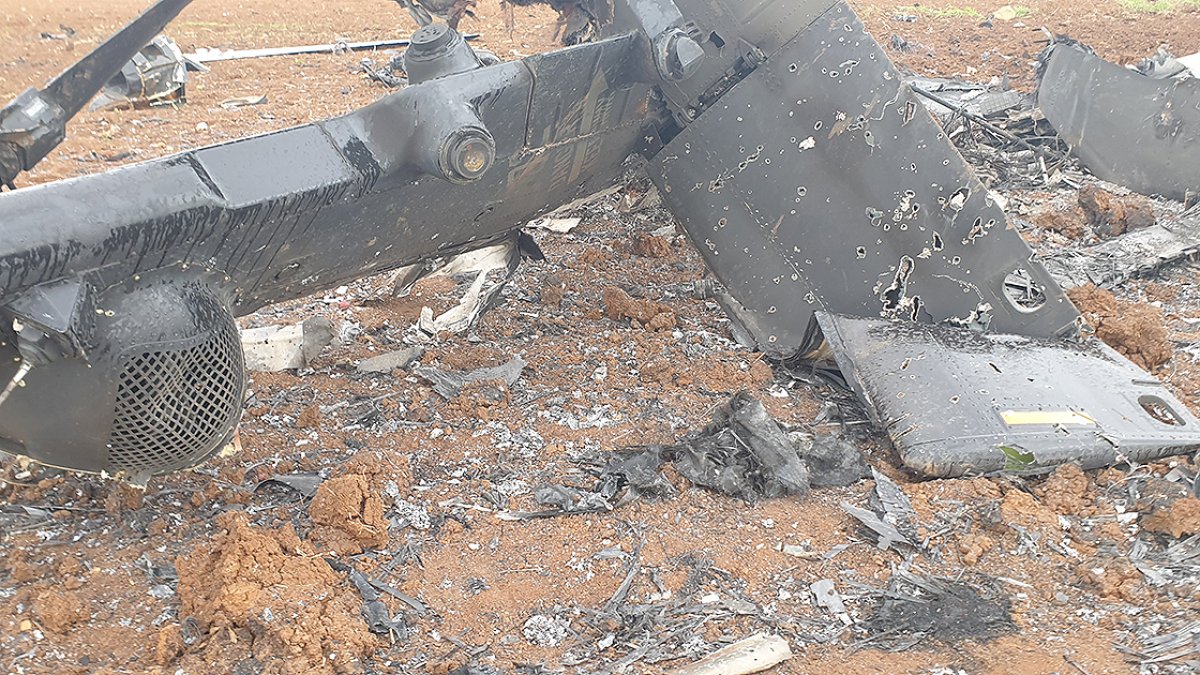 ABD'nin Suriye'deki DEAŞ operasyonunda imha ettiği Amerikan helikopteri görüntülendi