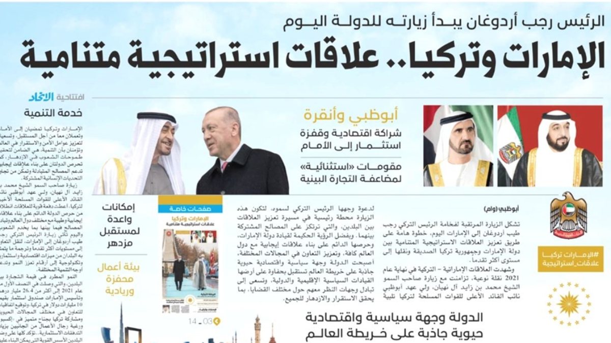 BAE basını: Türkiye&#039;yle stratejik ilişkiler gelişiyor