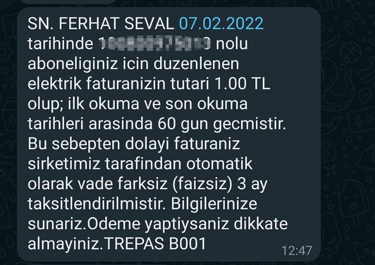 Edirne'deki köy evine 1 lira fatura gelen adam, 3 takitle ödeme yaptı