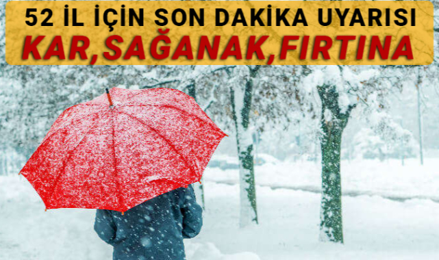 Meteoroloji'den 52 İl'e Son Dakika Uyarısı!