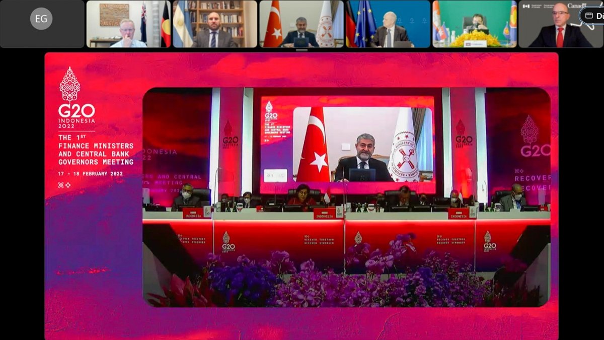 Nureddin Nebati, G20 Maliye Bakanları ve Merkez Bankası Başkanları Toplantısı'nda konuştu
