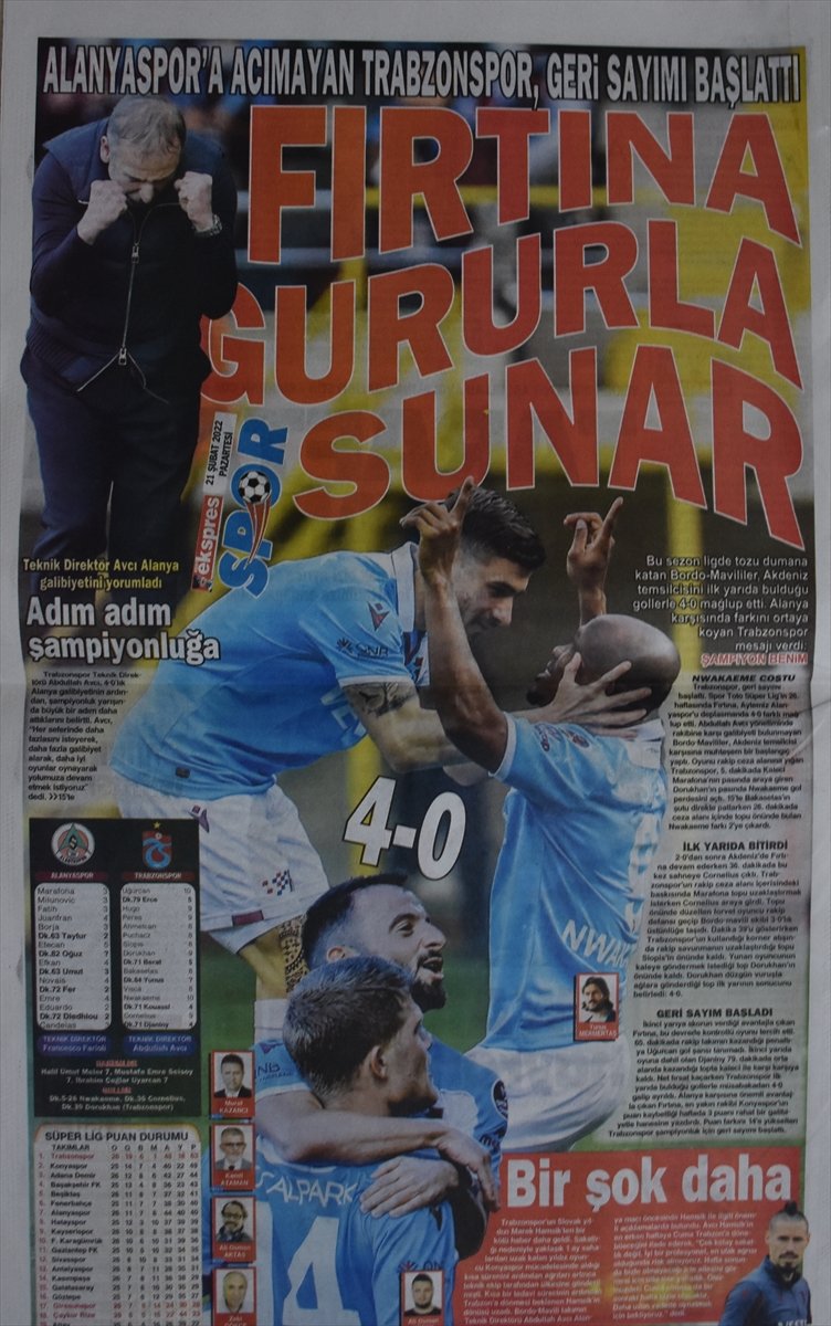 Trabzon basınından şampiyonluk başlıkları