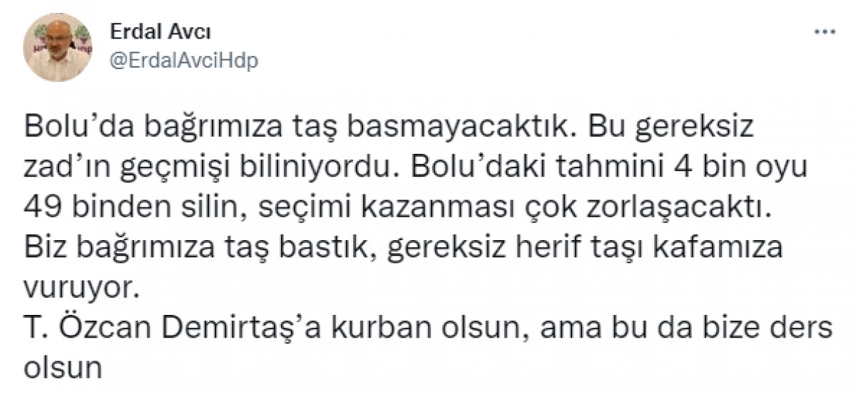 Bolu Belediyesi'yle HDP arasında 'Selahattin Demirtaş fotoğrafı' gerilimi