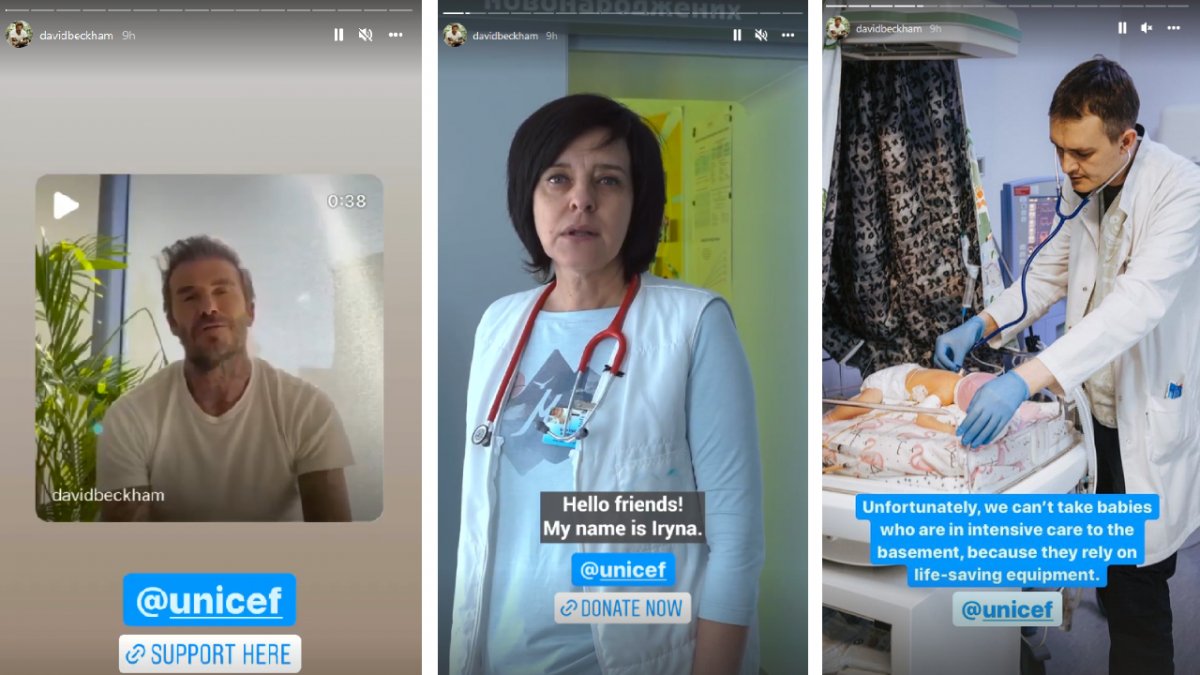 David Beckham, 71 milyondan fazla takipçili Instagram hesabını Ukraynalı bir doktora verdi