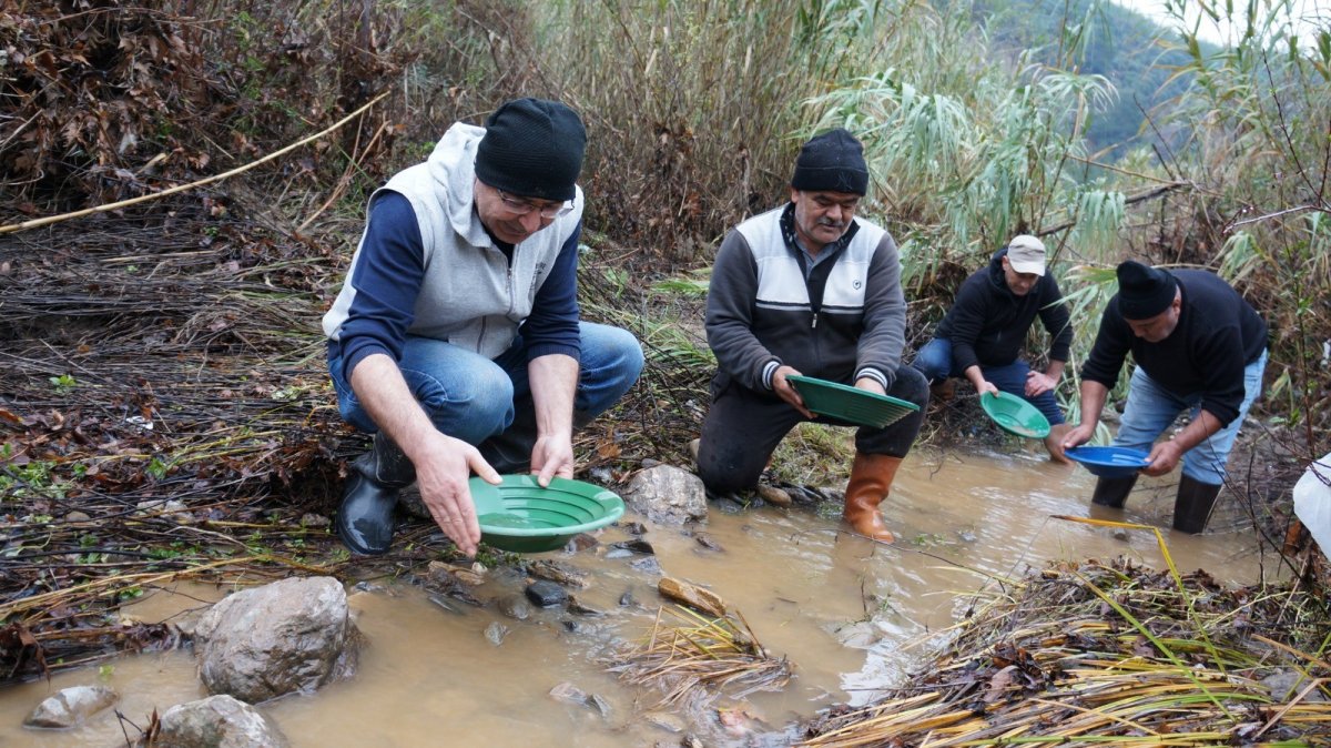 Denizli’de soğuk suda altın avı