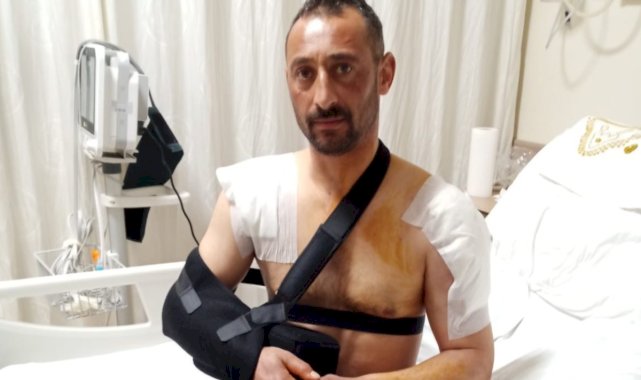 Tokat'ta domuz saldırısına uğradı